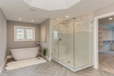 Glass-Enclosed Shower Tub